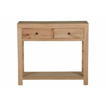 Consola 2 Cajones Madera Mindi Marrón, 90x30x80 Cm