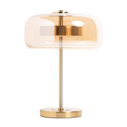 Lámpara De Sobremesa Hierro Oro Cristal, 44 Cm
