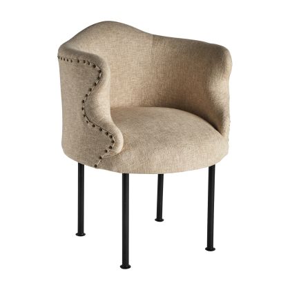 Sillón Yute Arena Metal Negro Home, 85 Cm