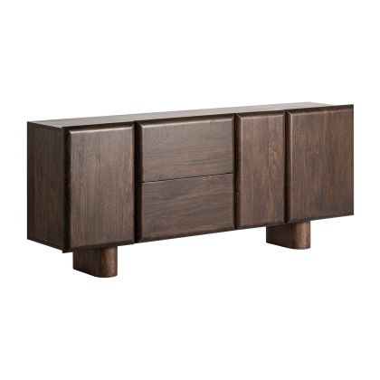 Aparador contemporáneo 3 puertas en madera de mango marrón.