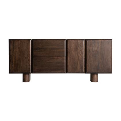 Aparador Mango Marrón 3 Puertas 2 Cajones180X40X77 Salón