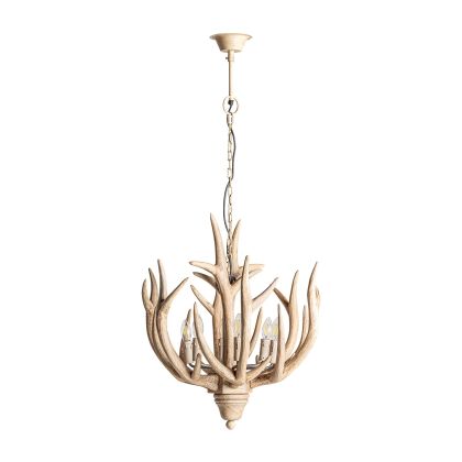Lámpara De Techo Madera Abedul Natural Cuernos, 65 Cm