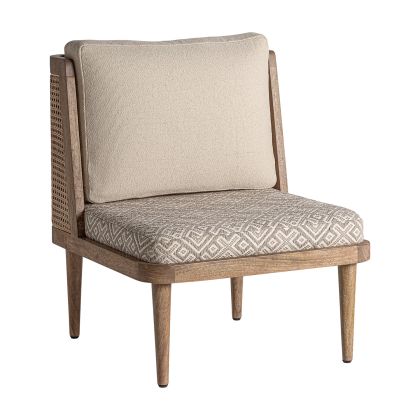 Sillón cismar Madera tejido beige estampado