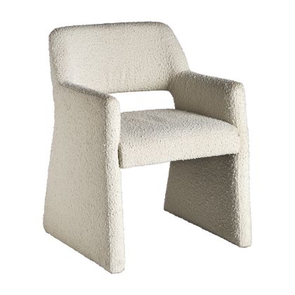 Silla Algodón Bouclé Blanco Roto, 79 Cm