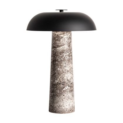 Lámpara De Sobremesa Mármol Hierro Negro, 41 Cm