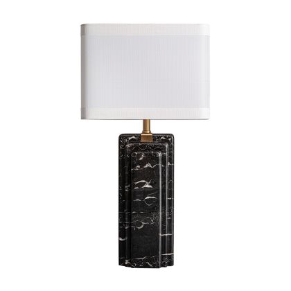 Lámpara De Sobremesa Mármol Blanco Negro, 68 Cm