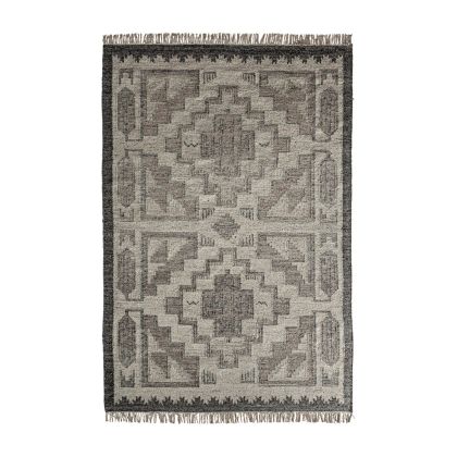Alfombra Lana Gris Crema Fibra Natural, 300 Cm