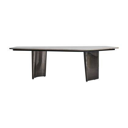 Mesa Centro Porcelánico Acero Negro Irregular, 129 Cm