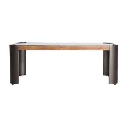 MESA DE CENTRO NARBONA Abeto Metal Cristal,122 Cm