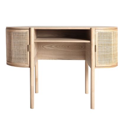 Mesa Escritorio Ikla Madera Fresno Ratán, 120 Cm