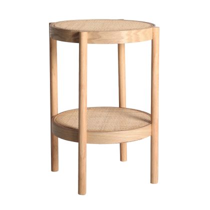 Mesa Auxiliar Ikla Madera Fresno Ratán, 45 Cm