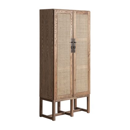 Armario Olmo Natural 2 Puertas Ratán, 171 Cm