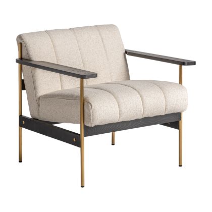 Sillón Laugar Madera Pino Roble Acero, 79 Cm