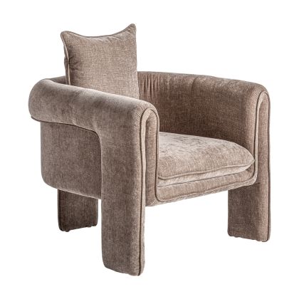 Sillón Karka Tapizado Tejido Madera Pino, 81 Cm