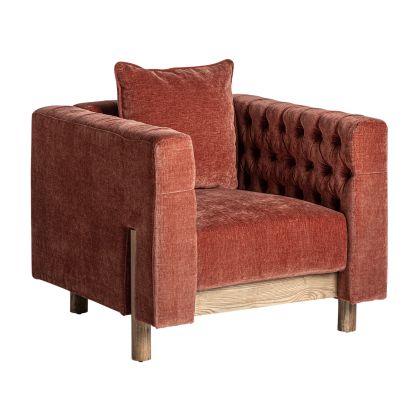 Sillón 88X87X80 Tapizado Tejido Burdeos Salón