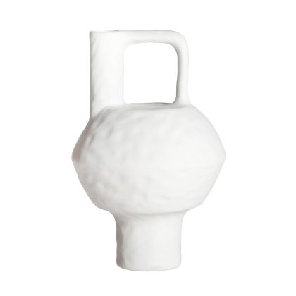 Jarrón BLECK  Cerámica Blanco Salón, 34 Cm