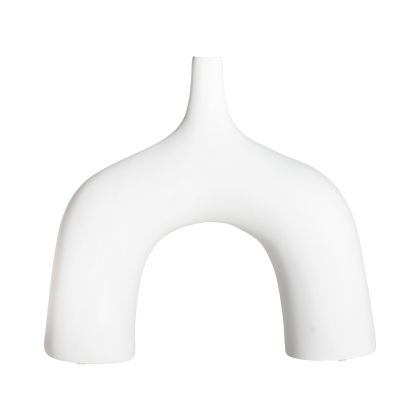 JARRÓN Floral ZICK Blanco Cerámica, 33 Cm
