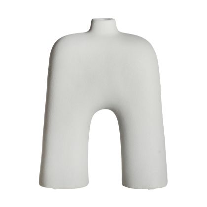 JARRÓN ZICK 2 Gris Simétrico Moderno, 29 Cm