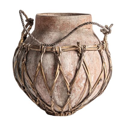 JARRÓN DEODHE Terracota Tonos Marrón Colgar, 47 Cm