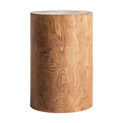 Mesa Auxiliar Madera Suar Marrón Cilíndrica, 46 Cm