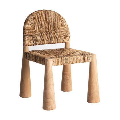 Silla Teka Natural Fibra Enea Patas Cuñas, 86 Cm