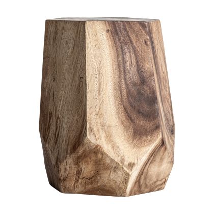 Mesa Auxiliar Madera Suar Marrón Natural l28X20X40 Envejecido