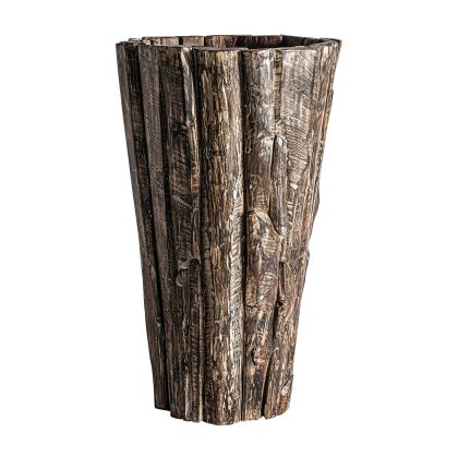 Macetero Madera de teka envejecida Marrón, 100 Cm