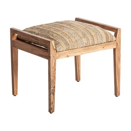 REPOSAPIÉS Madera Natural Yute Cojín, 55 Cm