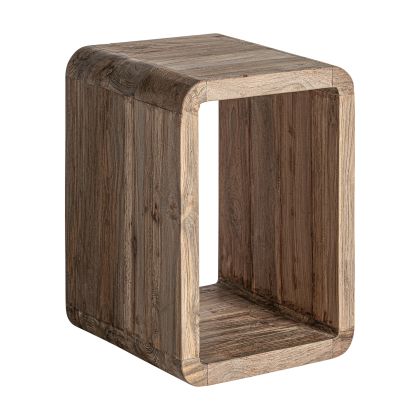 Mesa Auxiliar Madera Reciclada Natural Eíiptica. 50 Cm