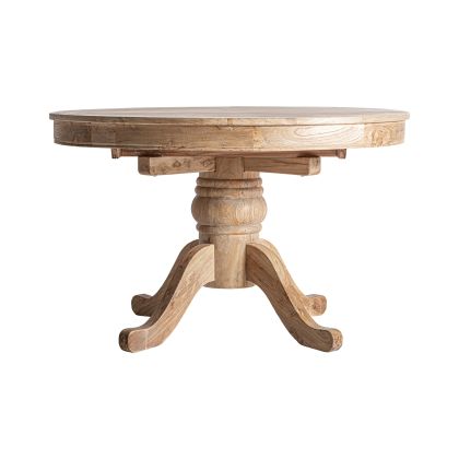 MESA EXTENSIBLE Madera Natural Pie Tallado