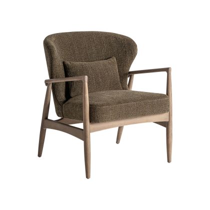 Sillón verde Madera Natural Tapizado, 83 Cm