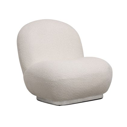Sillón Bouclé Blanco Algodón Madera