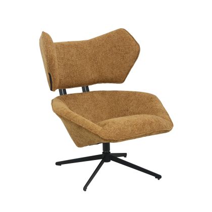 Sillón Giratorio Privas Ocre Tejido Madera