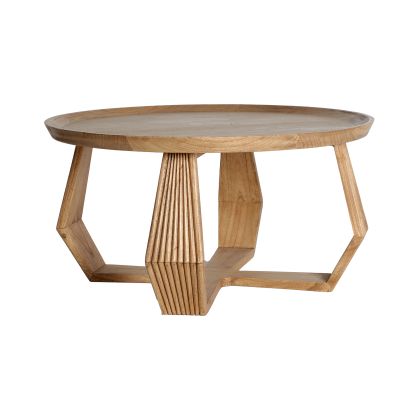 Mesa Centro Madera Mindi Marrón Natural, 77 Cm