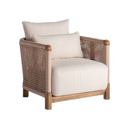 Sillón Teka Reciclada Ratán Tapizado Cómodo, 88 Cm