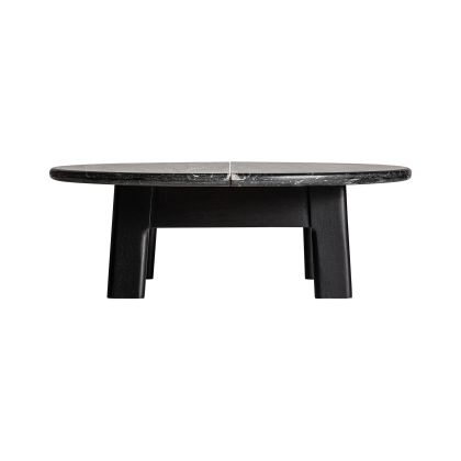 Nara Black Marble Black Mango Coffee Table, 100 Cm