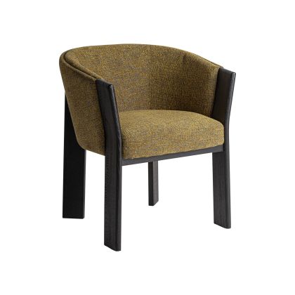 Silla Tapizada camel Roble Negro 60X62X75 Curvo