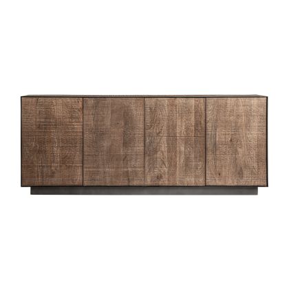 Aparador Mango Marrón Negro 4 Puertas, 200 Cm