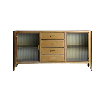 Aparador Spessa Vidrio Hierro Color Oro, 160 Cm
