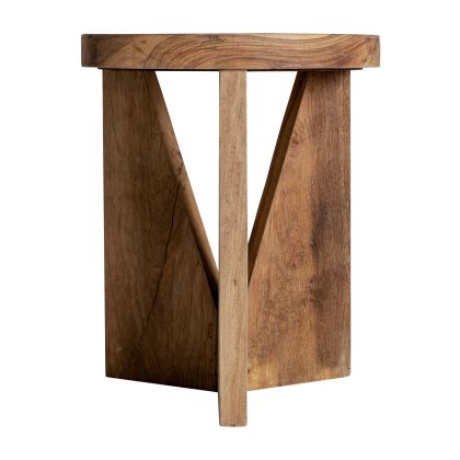 Mesa Auxiliar Madera Recuperada Marrón, 56 Cm