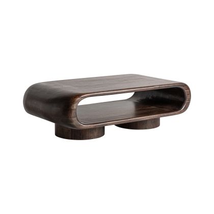 Mesa Centro Madera Marrón Contorno Ovalado, 145 Cm