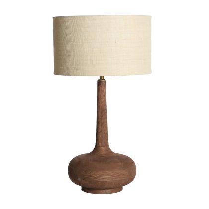 Lámpara Sobremesa Madera Mango Marrón, 40 Cm