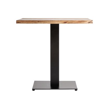 Mesa Bar Madera Natural Hierro Negro Cuadrada, 78 Cm