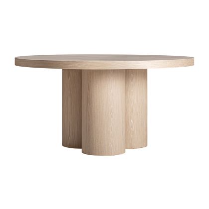 Mesa Comedor Madera roble Natural Redonda 150X150X76 Salón