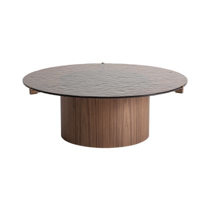 Reclaimed Wood Coffee Table Brown 100X100X36 Glass Top