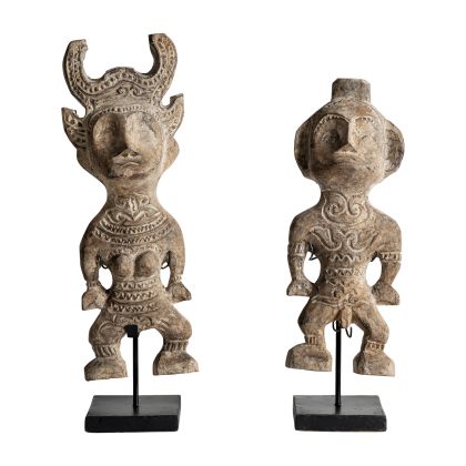 Decorative Wood Figures Brown Tones S/2, 44 Cm