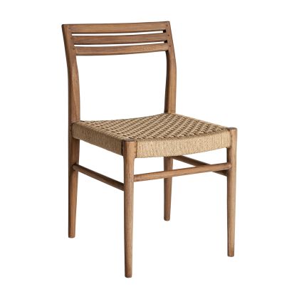 SOUILLAC Chair Brown Tones Wood Beige fabric, 81 Cm