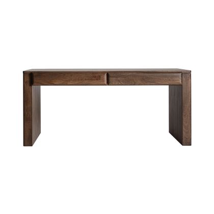 Brown Mango Wood Desk 2 Drawers, 180 Cm