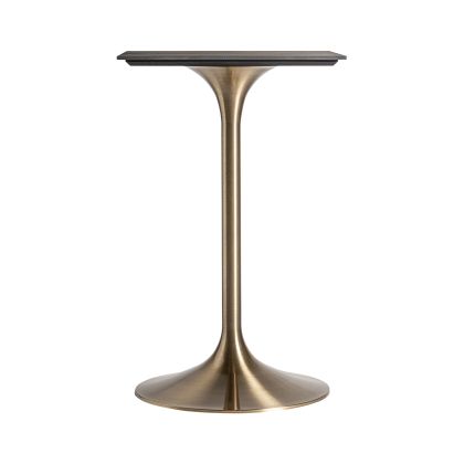 Gold Steel and Black Porcelain Bar Table, 105 Cm