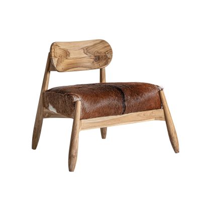 Sillón payerne Madera piel marrón 